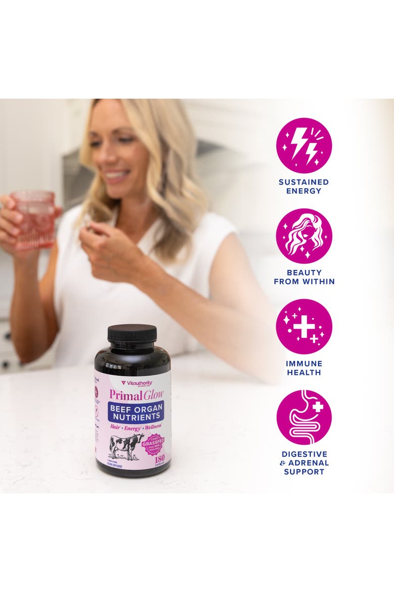 Primal Glow Beef Organ Nutrients 180 Capsules, Alternate, color, No Color