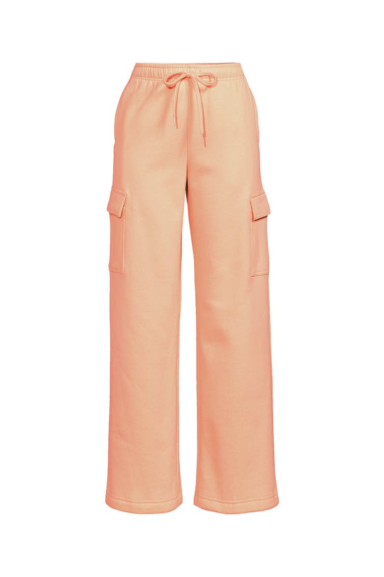 Serious Sweats High Rise Wide Leg Cargo Pants, Alternate, color, Peach Sorbet