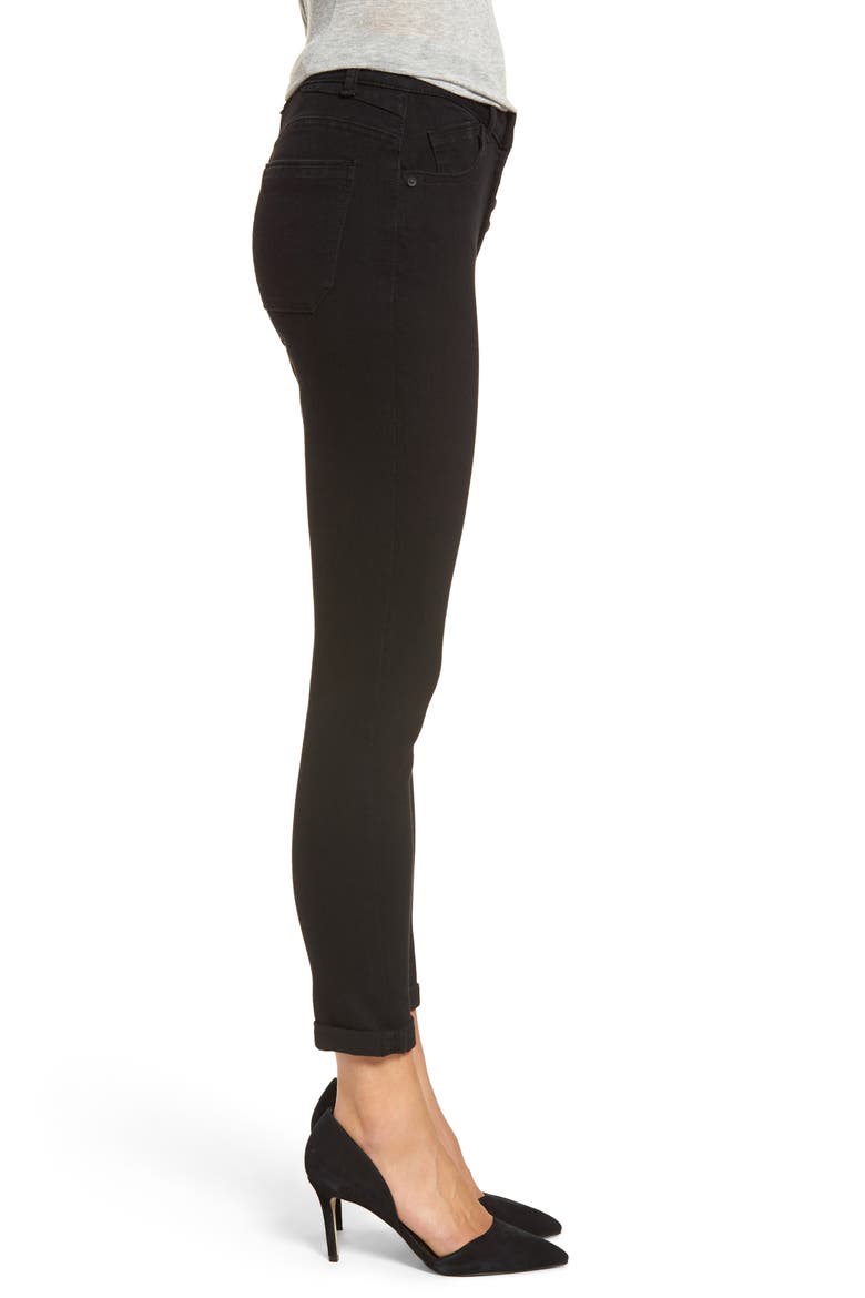 High Waist Button Fly Skinny Ankle Jeans (Nordstrom Exclusive), Alternate, color, BK- BLACK