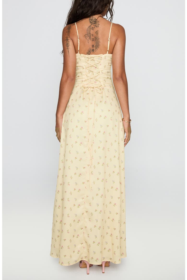 Floral Print Maxi Dress, Alternate, color, YELLOW FLORAL