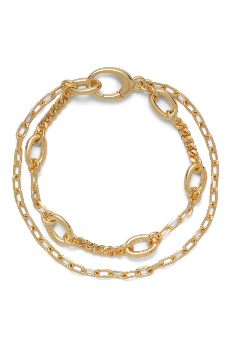 Dual Chain Bracelet, Main, color, GOLD
