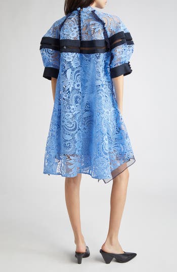 Corded Lace Handkerchief Hem Dress