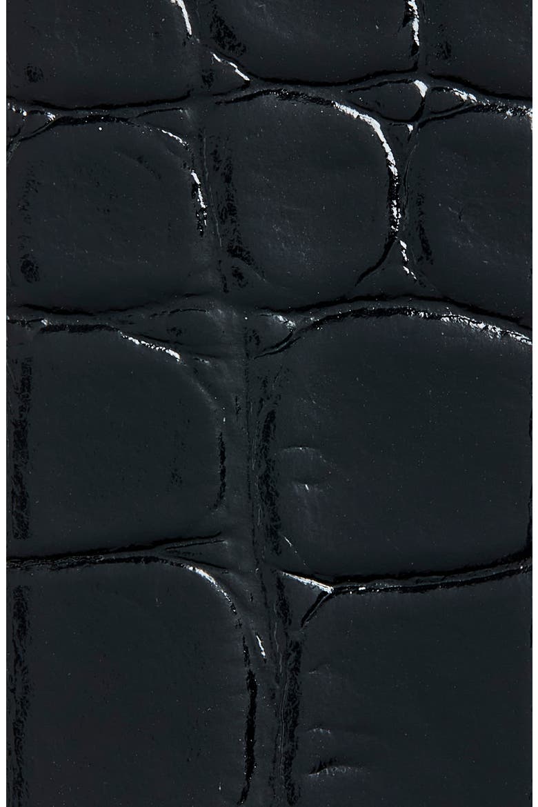 Dorian Croc Embossed Leather Belt, Alternate, color, BLACK