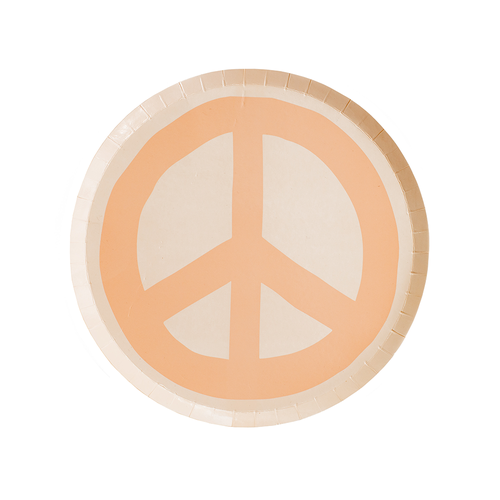 Jollity & Co Peace & Love Peace Dessert Plates In Assorted Pre-pack