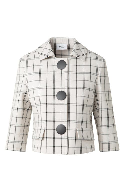 Akris Punto Plaid Crop Jacket In Cashew-black