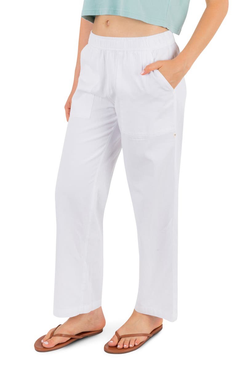 Hurley Wavy Days Wide Leg Pants, Alternate, color, White