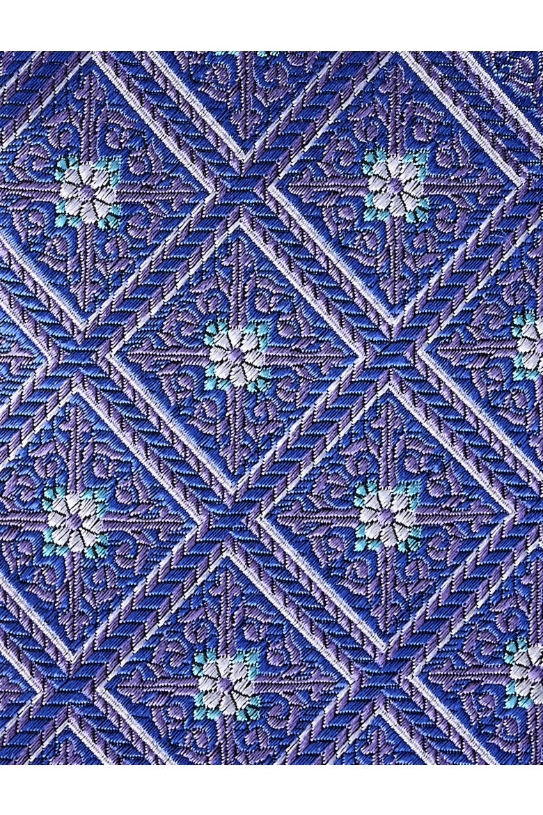 Big & Tall Medallion Silk Tie, Alternate, color, BLUE