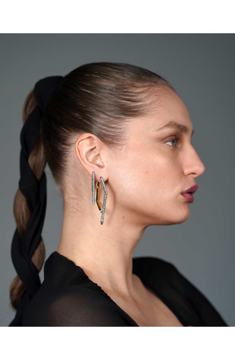 DEMARSON Mini Yana Pavé Crystal Asymmetric Drop Earrings, Alternate, color, 