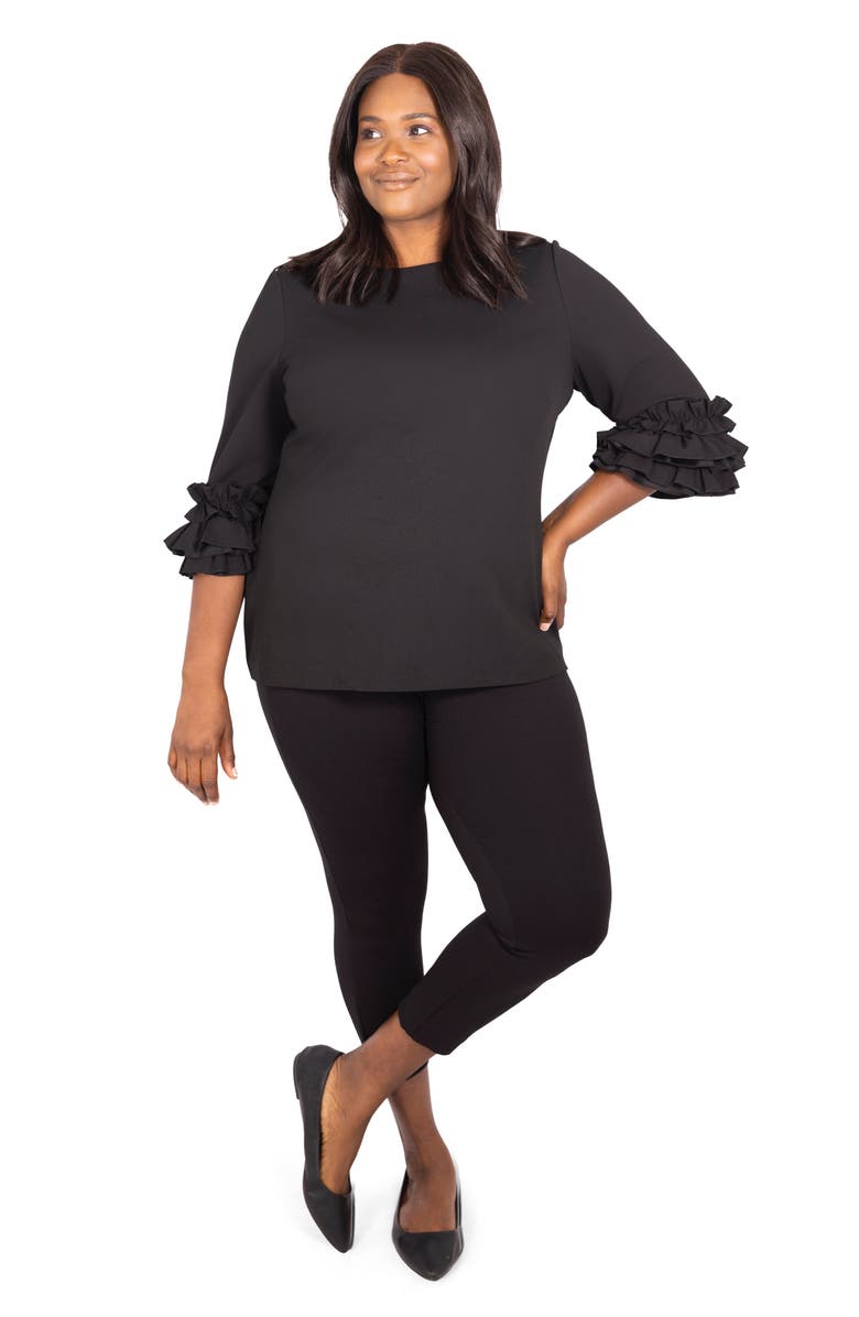 Marée Pour Toi Ruffle Sleeve Knit Top, Alternate, color, 