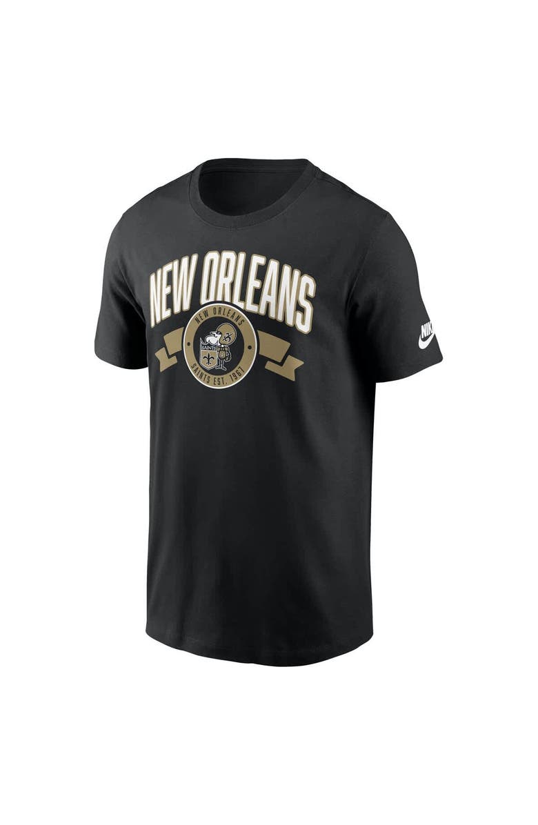 Nike Men's Nike Black New Orleans Saints Rewind Front and Back Hit Essential T-Shirt, Alternate, color, Black