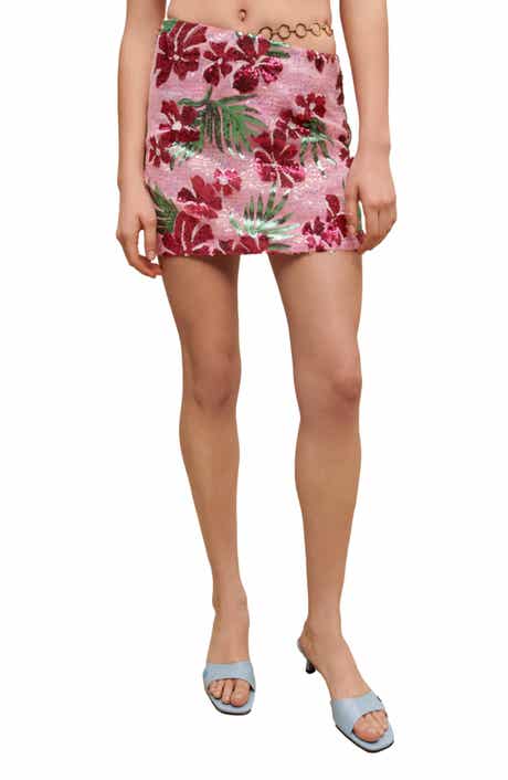 maje Joustik Seqin Floral Skirt