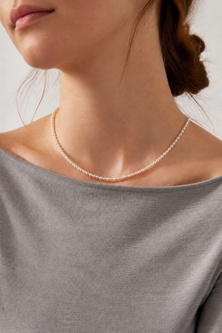 Panache Cultured Freshwater Pearl 18" Necklace in 14K Gold, Alternate, color, White
