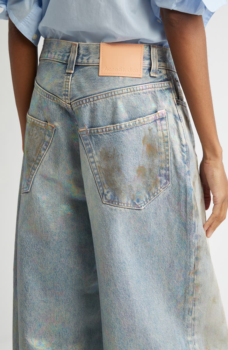 Acne Studios 2023 Dirty Halo Baggy Wide Leg Coated Jeans, Alternate, color, 