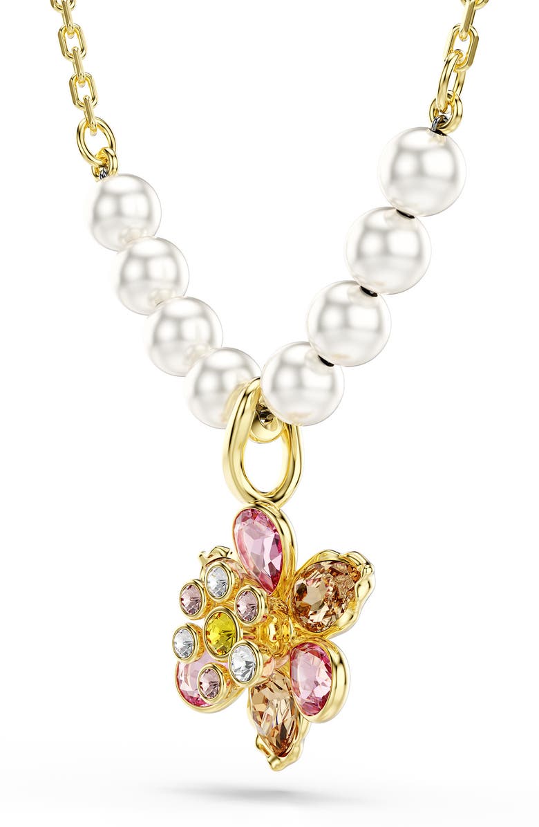 Swarovski Idyllia Pendant Necklace, Alternate, color, Gold/ Multi