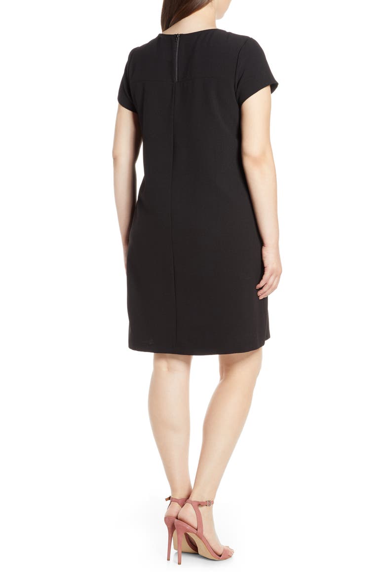 Crepe Shift Dress, Alternate, color, BLACK