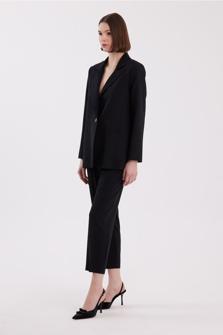 Black Jacket and Carrot-Leg Pants Set, Alternate, color, Black