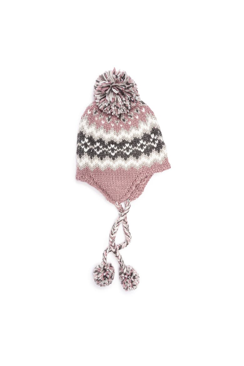 Women's Chunky Trapper Knit Hat with Pom, Main, color, Canyon Rose