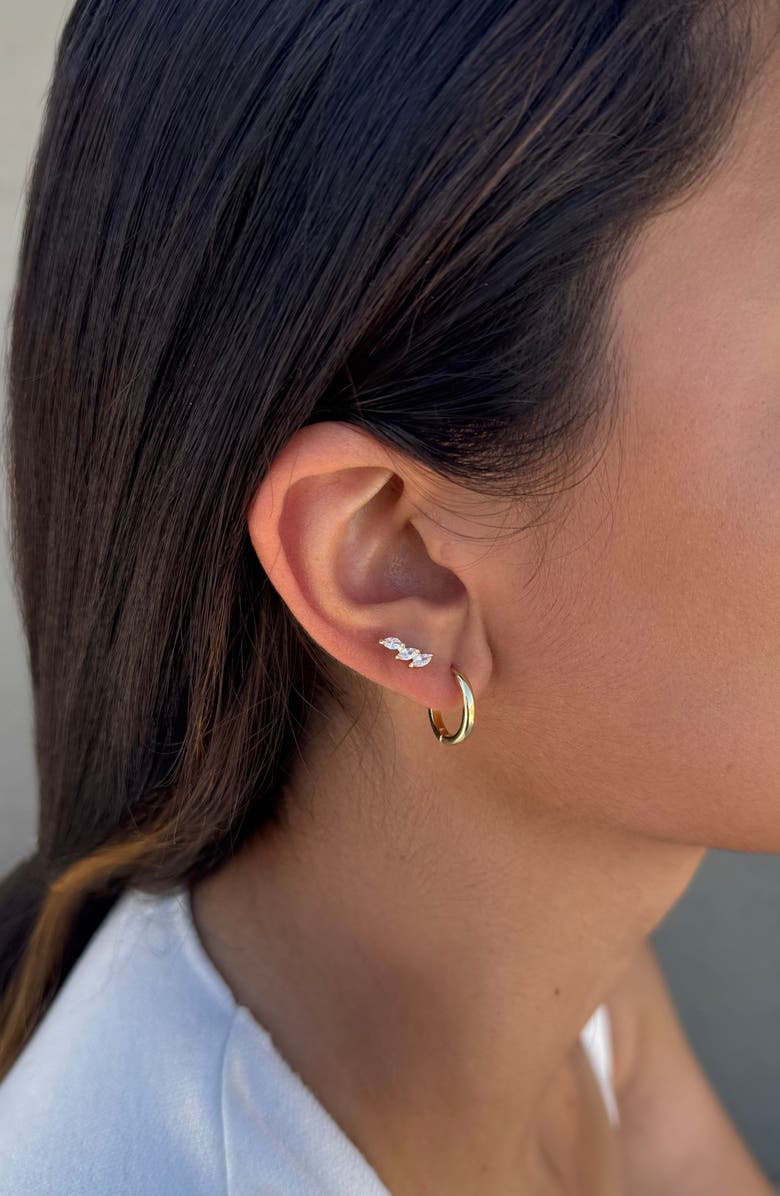 Adornia Set of 3 Assorted Hoops and Stud Earrings, Alternate, color, Gold