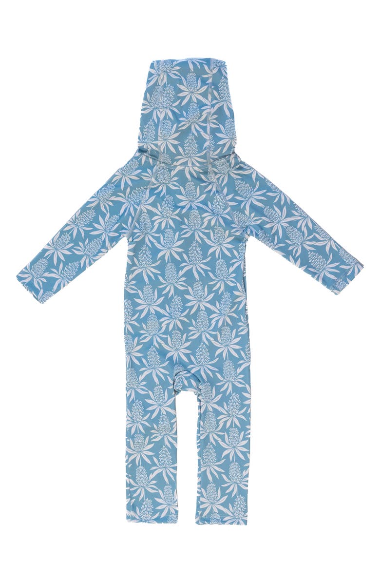 Lake Label Kids' Botanical Print Long Sleeve Full Body Hooded Swimsuit, Alternate, color, 