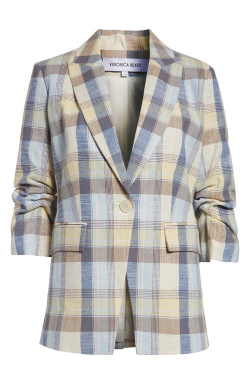 Veronica Beard Clayton Plaid Cotton Blend Dickey Jacket In Blue