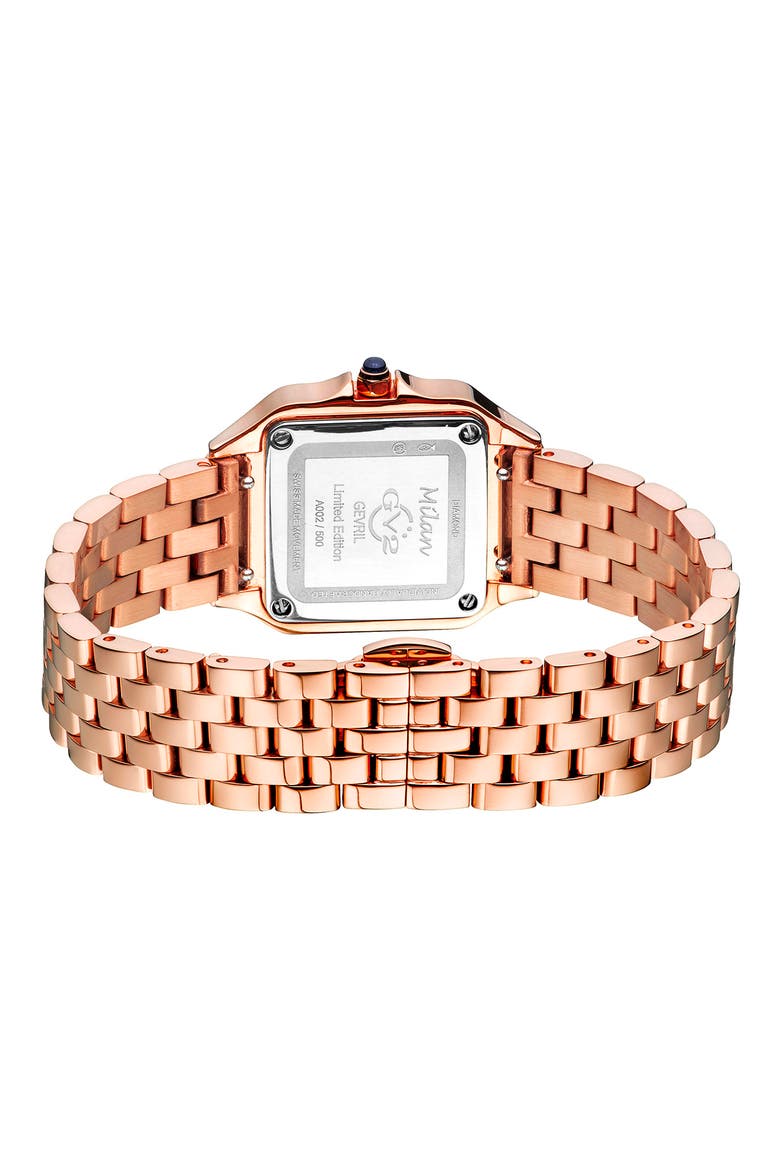 Women's Milan Diamond Dial Bracelet Watch, 27.5mm, Alternate, color, ROSE GOLD