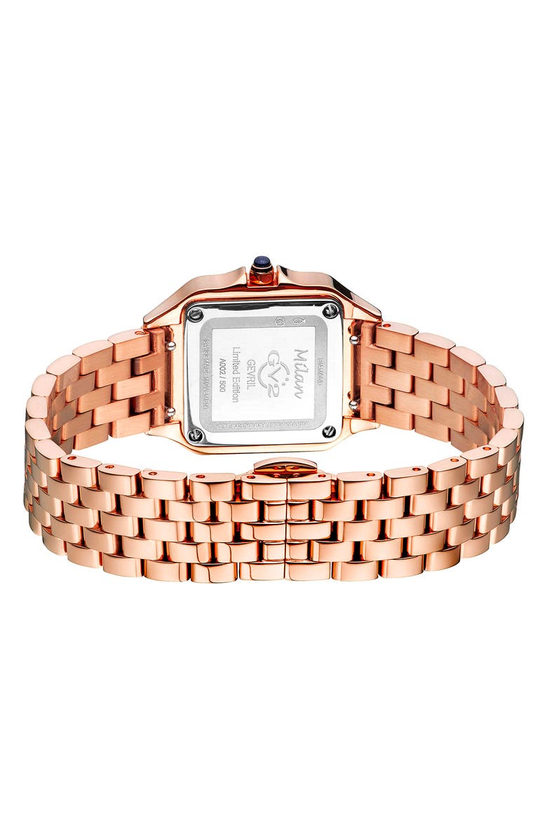 GV2 Women's Milan Diamond Dial Bracelet Watch, 27.5mm, Alternate, color, Rose Gold