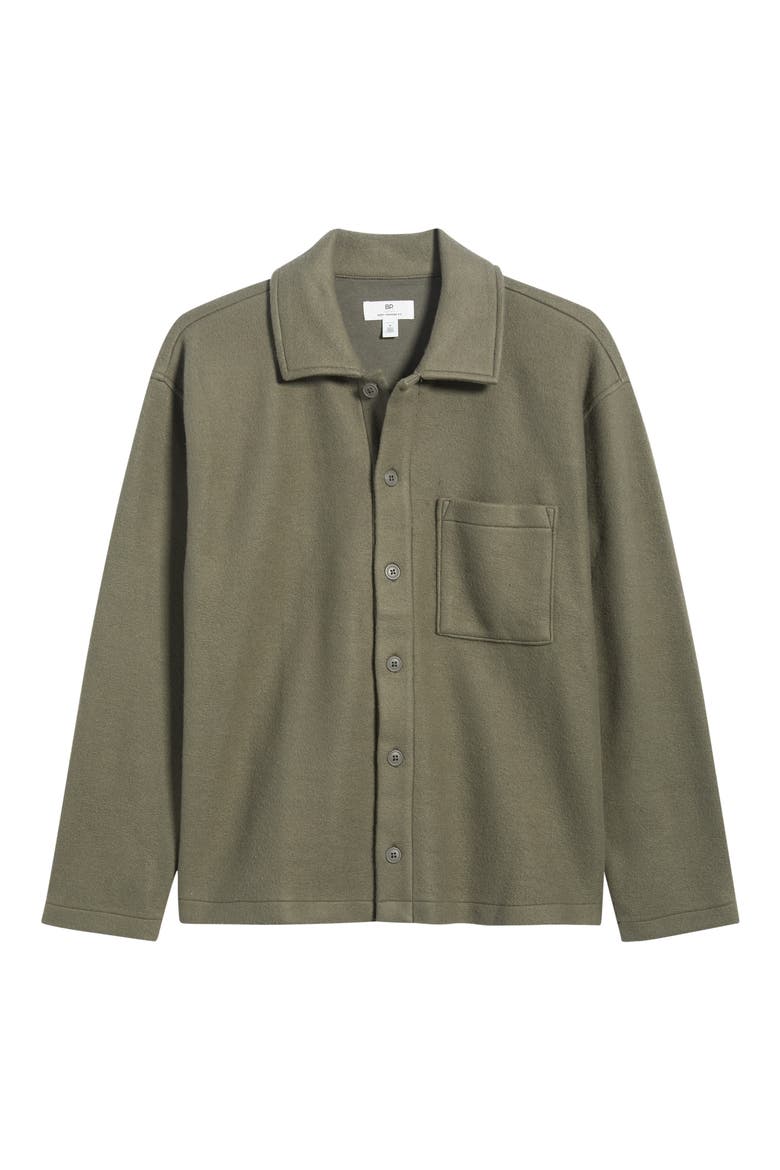 Rev Fleece Button-Up Shirt Jacket, Alternate, color, GREY WINTER