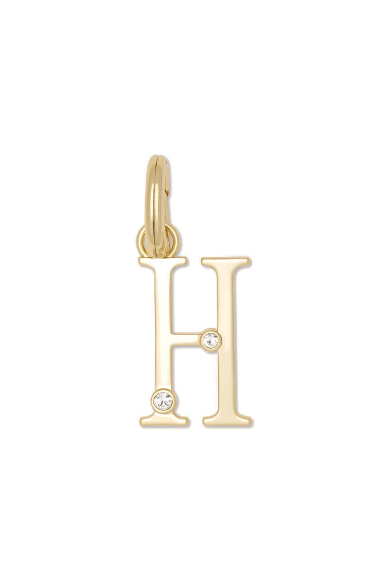 H Cubic Zirconia Charm, Main, color, CLEAR/ GOLD