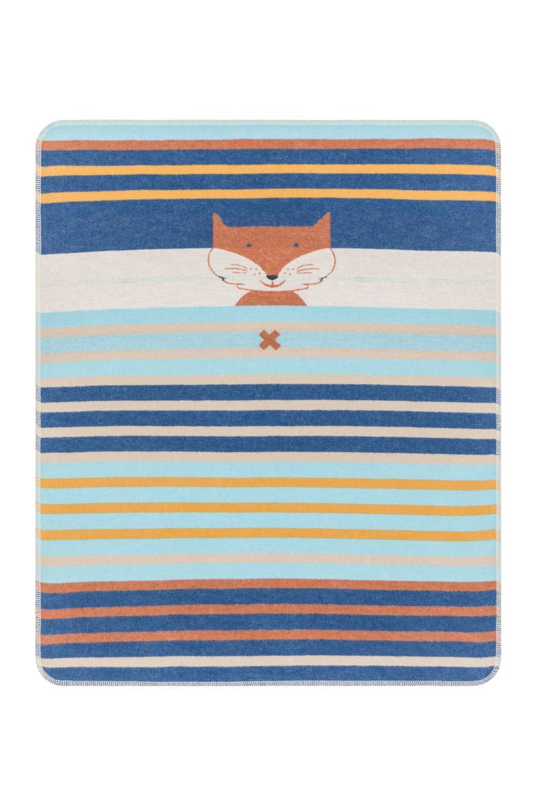 Juwel Fox Stripes Baby Blanket, Main, color, Navy