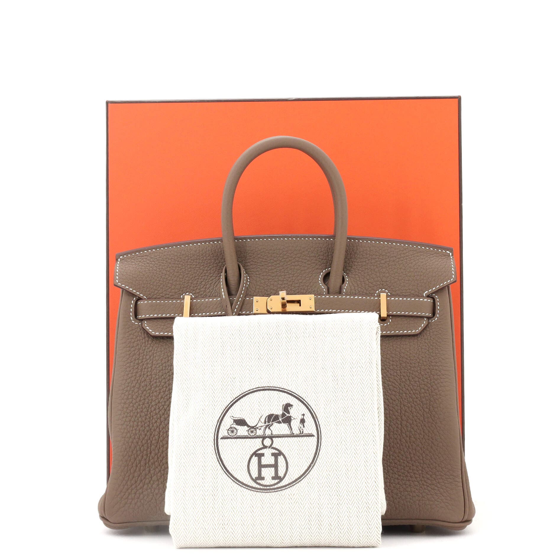 Pre-Owned Hermes Birkin Handbag Grey Togo with Gold Hardware 25, Alternate, color, 