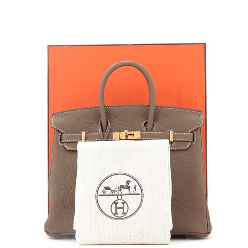 Pre-owned Hermes  Hermes Birkin Handbag Grey Togo With Gold Hardware 25 In Brown