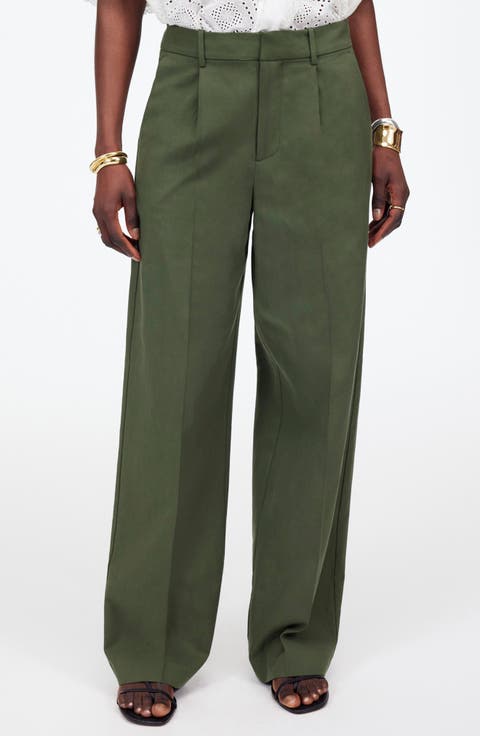 Slouchy Straight Leg Twill Pants