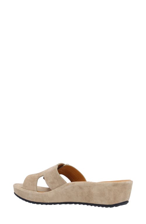 L'amour Des Pieds Careena Wedge Slide Sandal In Taupe