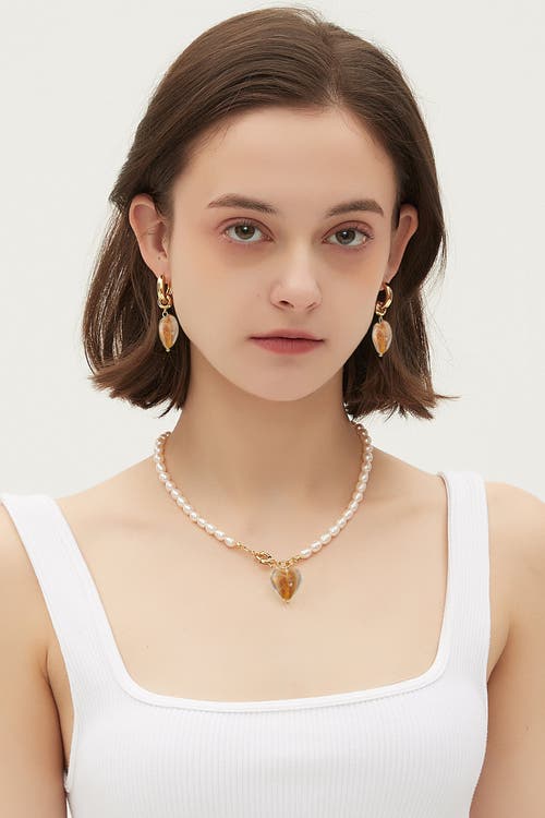 Classicharms Esmée Glaze Heart Dangle Earrings In Gold
