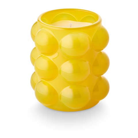Bows and Baubles Oleander Oak Bubble Glass Candle