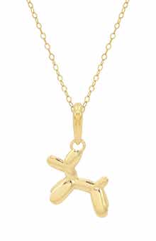 CANDELA JEWELRY 14K Yellow Gold Balloon Puppy Necklace