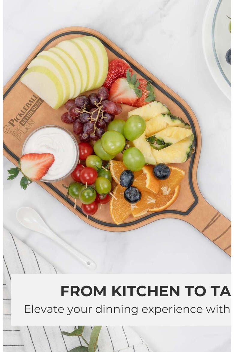 Pickleball Charcuterie Cutting Board -"Pickleball is My RETIREMENT Plan", Alternate, color, No Color