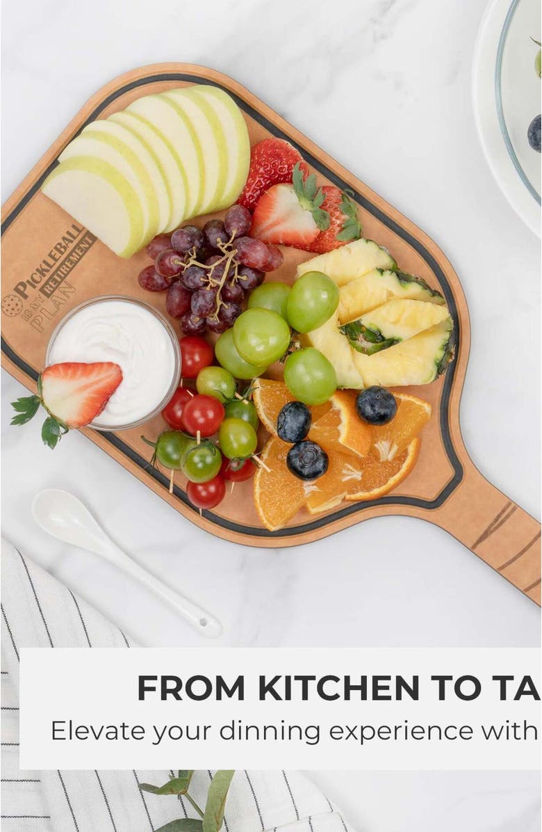 Eli Home Pickleball Charcuterie Cutting Board -"Pickleball is My RETIREMENT Plan", Alternate, color, NO COLOR