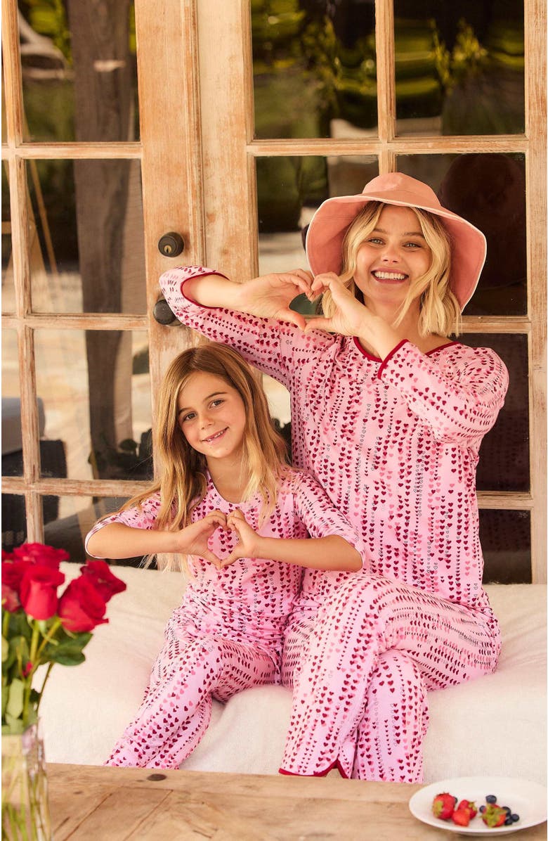 The Cat's Pajamas Pima Knit Kimono Robe Floral, Alternate, color, Shanghai Fans