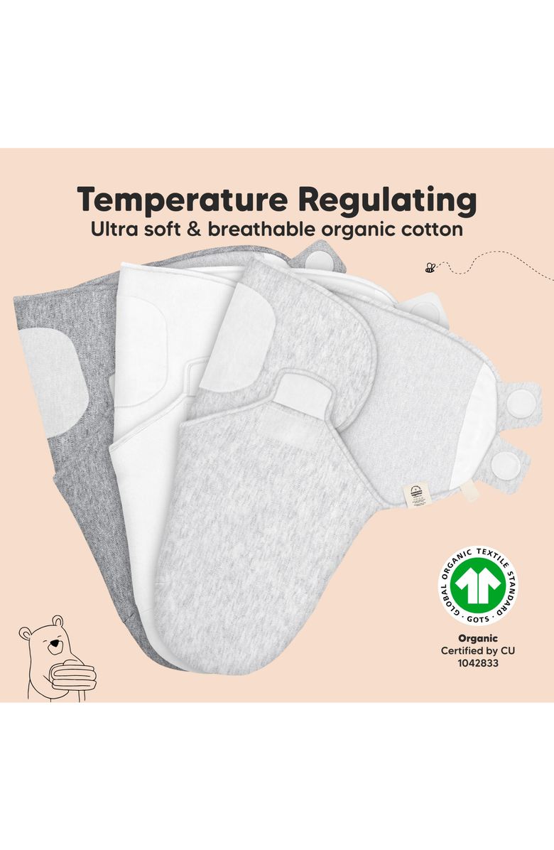 KeaBabies 3-Pack Soothe Swaddle Wraps, Alternate, color, Cloud