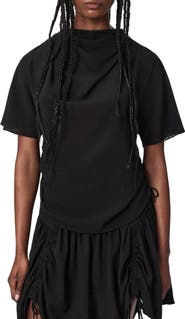 AllSaints Leslie Check Side Tie Top