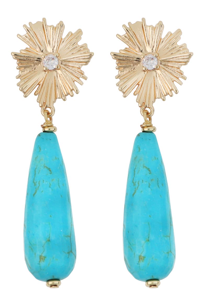 Burst Turquoise Drop Earrings, Main, color, TURQUOISE