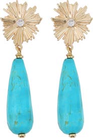 Panacea Burst Turquoise Drop Earrings