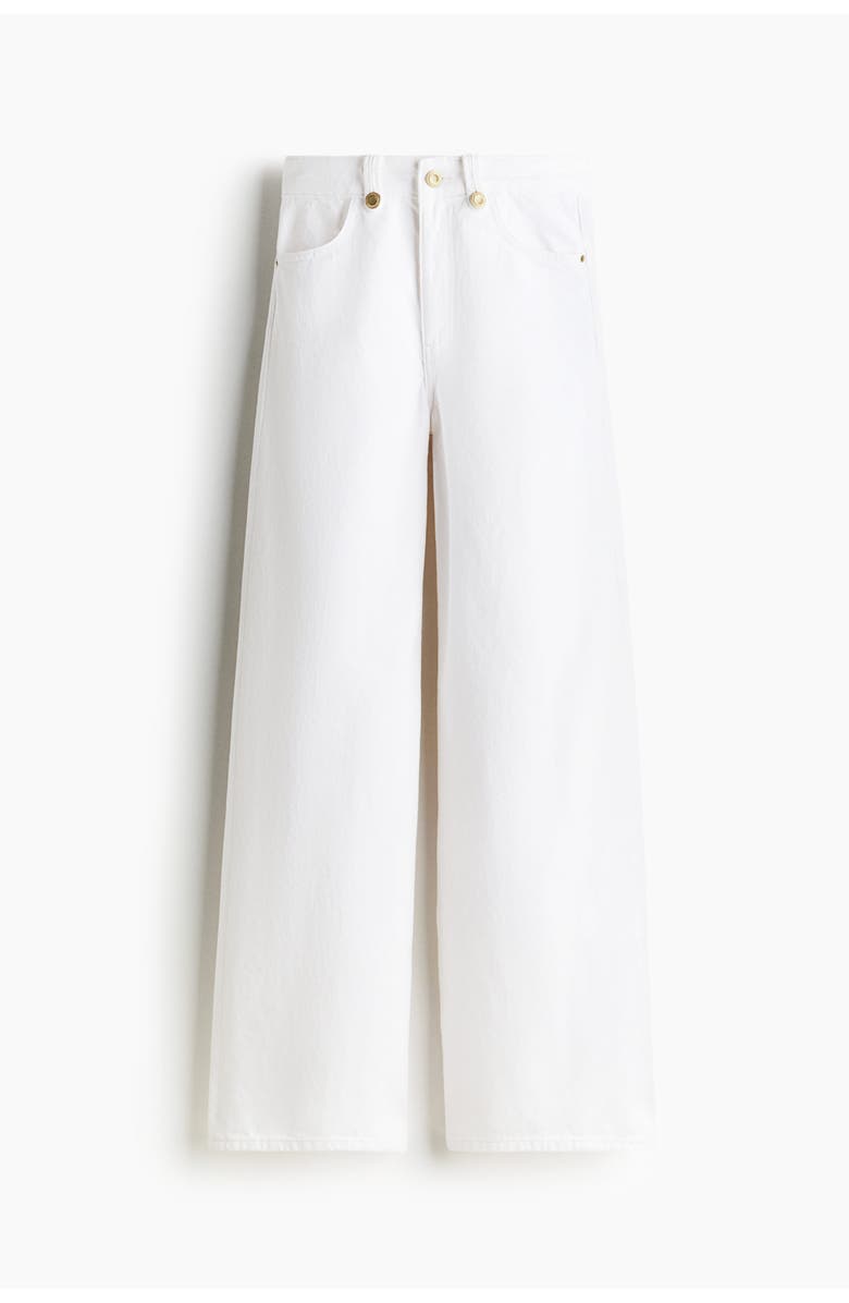 H&M Wide High Jeans, Alternate, color, White