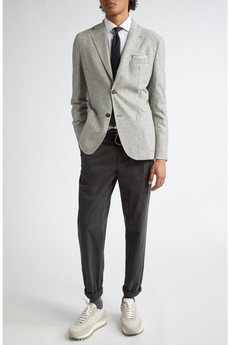 Houndstooth Wool & Cashmere Sport Coat, Alternate, color, LIGHT GRAY MELANGE