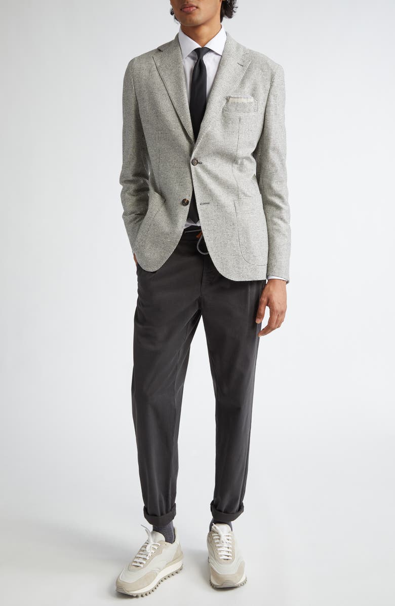 Eleventy Houndstooth Wool & Cashmere Sport Coat, Alternate, color, Light Gray Melange