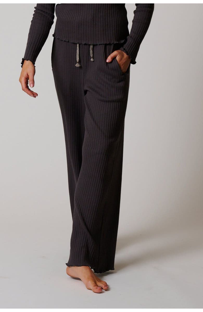 LEISURE LAB Cotton Rib Palazzo Pant, Main, color, 