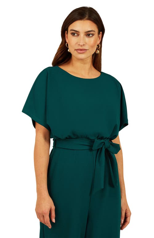 Yumi Batwing Stretch Jumpsuit In Green