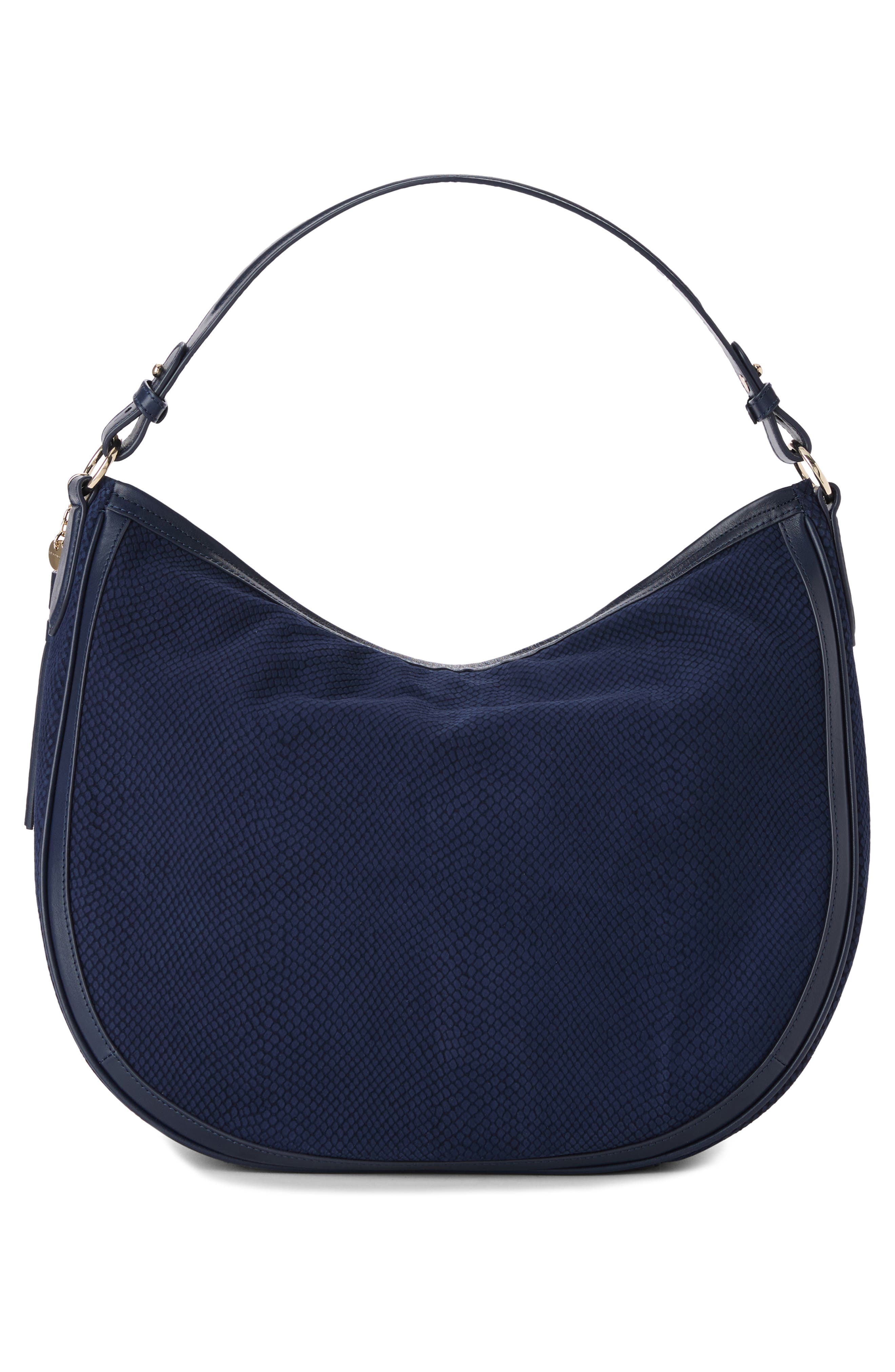 Brahmin Kathleen Snake Embossed Leather Shoulder Bag, Alternate, color, Navy Belcanto