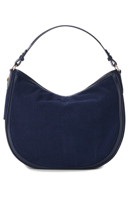 Brahmin Kathleen Snake Embossed Leather Shoulder Bag In Blue